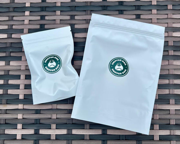 Mylar scentwork bags for dog training