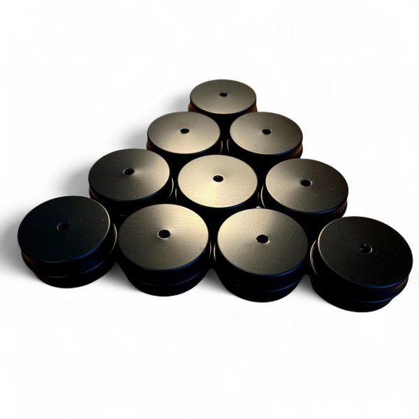 10ml Aluminium Scentwork Tins, Precision Punched in black (Single Vent or Multi-Hole)