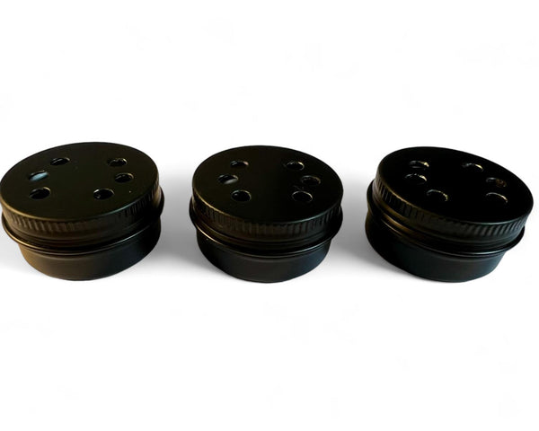 3 black scentwork tins 