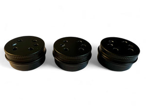 3 black scentwork tins 